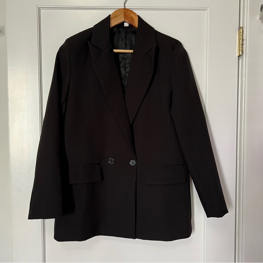 BLACK OVERSIZED BLAZER *Sz S* - Picture 6 of 10